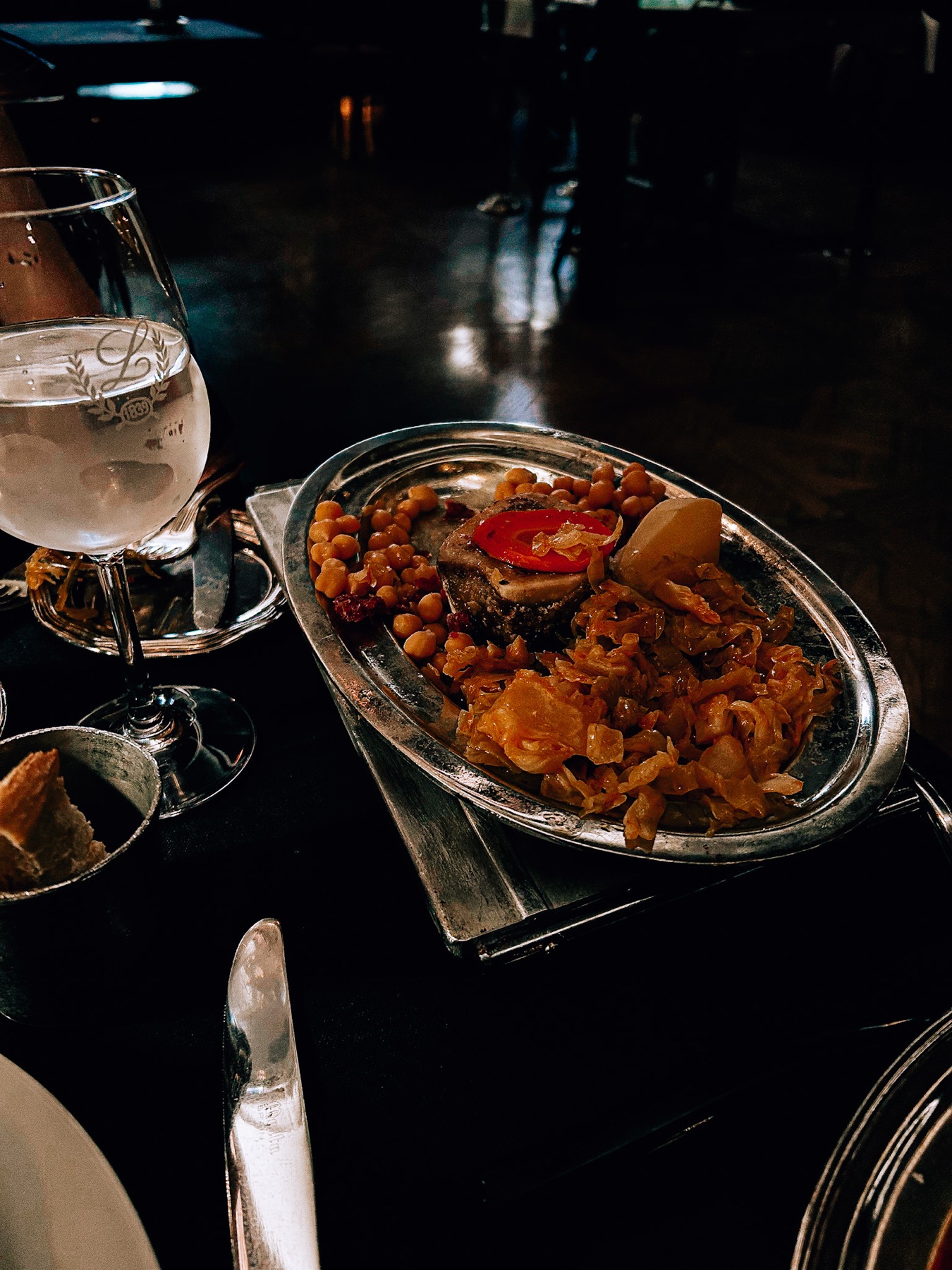 Fine dining - silver serving dish