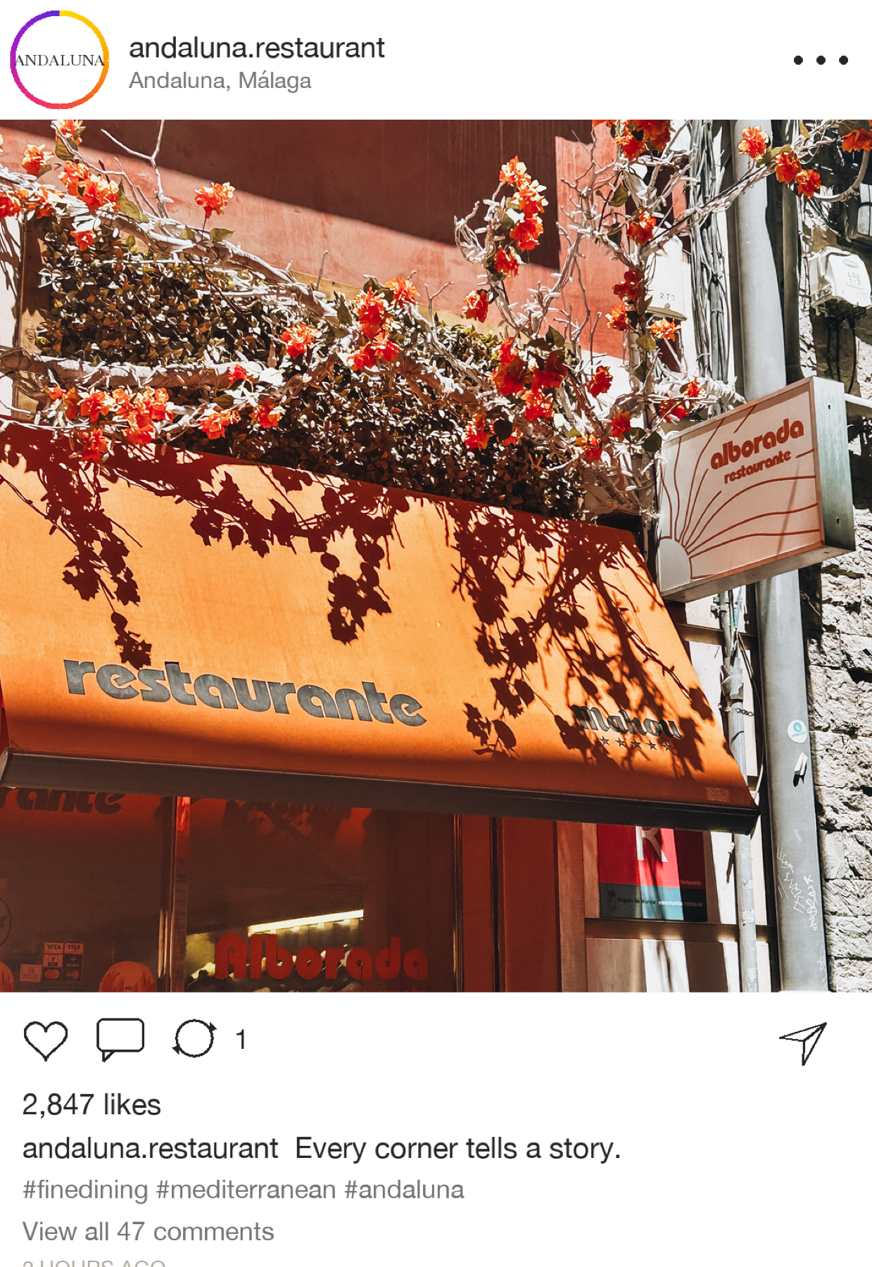 Instagram post mockup — street scene